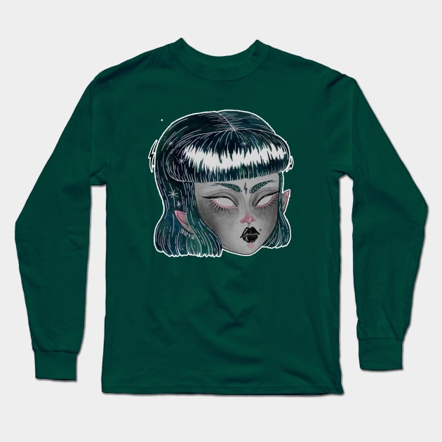 Galaxy Green Long Sleeve T-Shirt by lOll3